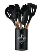 Универсальный набор кухонных силиконовых принадлежностей 12шт Kitchen Set, Силиконовый кухонный набор с подставкой на 12 предметов Китчен Сет