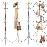 Напольная вертикальная вешалка тренога Coat Rack для верхней одежды 16 крючков, Переносная разборная металлическая стойка для сумочек и зонтов