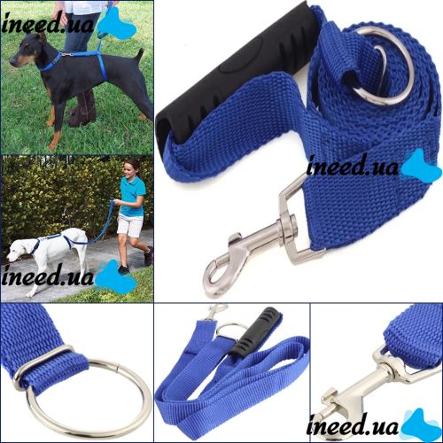 Поводок шлейка для собак The Instant Trainer Leash 1.80 м нейлоновый шлей для больших собак более 30 кг, усиленный ремешок для ошейника