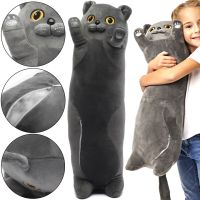 Мягкая плюшевая игрушка-подушка Кот Батон 90 см Dark Grey детская подушка обнимашка котик, игрушечный длинный антистресс кот-батон Темно серый