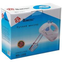 Ручной миксер Domotec MS-1355 180W 7 скоростей с насадками для взбивания и для замеса теста, Кухонный миксер пеновзбиватель Домотек MS1355 Белый