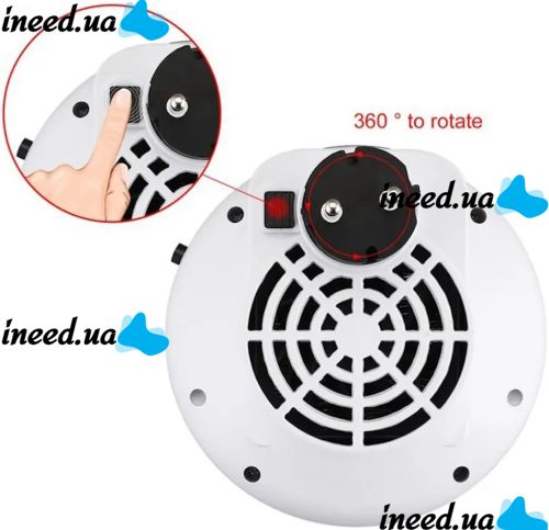 Портативный обогреватель Wonder Heater BD-168 мини тепловентилятор в розетку с терморегулятором и таймером 900W дуйчик от сети с пультом Белый