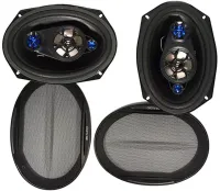 Автомобильные колонки акустика Boschmann BM Audio WJ1-S99V4 500W в авто 2 шт, Овальные 4-х полосные динамики Бошман в машину, Автоакустика Черные