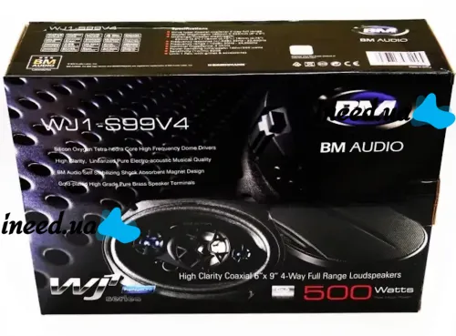 Автомобильные колонки акустика Boschmann BM Audio WJ1-S99V4 500W в авто 2 шт, Овальные 4-х полосные динамики Бошман в машину, Автоакустика Черные