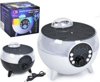 Настольная смарт колонка проектор RGB Starry Sky BT-2203 с диско шаром и беспроводной зарядкой Аккумуляторный Bluetooth ночник с подсветкой ZQS2226