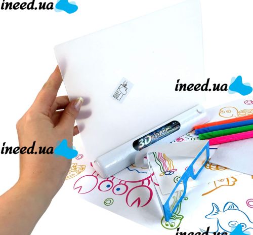 Magic Projection Drawing Board with 3D Effect 3d Magic Drawing Board, Children's Educational Glass Set with LED Backlight from 3 years old