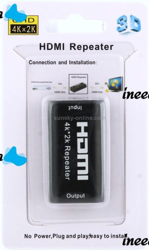 Конвертер HDMI Repeater 4K повторитель, усилитель видеосигнала до 40 метров, автономный репитер ретранслятор HDMI-HDMI удлинитель для устройств