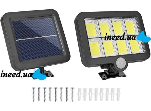 Подвесной уличный фонарь Solar light BK-128-6 COB на солнечной батарее с датчиком движения и пультом ДУ, водонепроницаемый настенный светильник