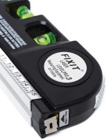 Лазерный жидкостный уровень Fixit Laser Levelpro 3 строительная лазерная линейка 2,5 метра прибор нивелир со встроенной рулеткой на батарейках