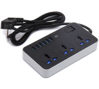 Сетевой фильтр Power Socket AR-CP02 3000W на 3 розетки 6 USB 1.8 м электрический удлинитель переноска с выключателем для подключения приборов к сети