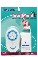 Дверной звонок Luckarm Intelligent 8853 беспроводная кнопка на батарейках, передатчик сигнала и приемник на 32 мелодий для входной двери до 150 м
