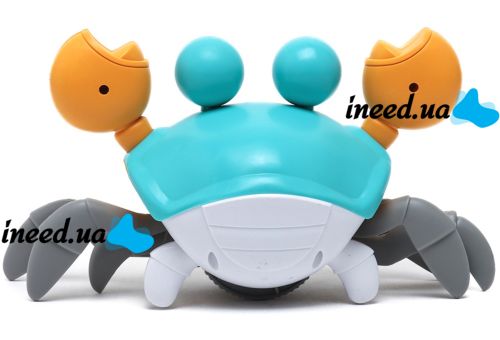 Детская интерактивная игрушка Краб Cartoon Crab HX155C бегающий робот, краб-беглец с детектором помех, звуковыми и световыми эффектами на батарейках