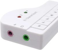 Зовнішня звукова карта USB 8.1 Piano зовнішній звуковий адаптер для ноутбука і ПК комп'ютера, Аудіокарта юсб з кнопками управління 8.3х4.3 см