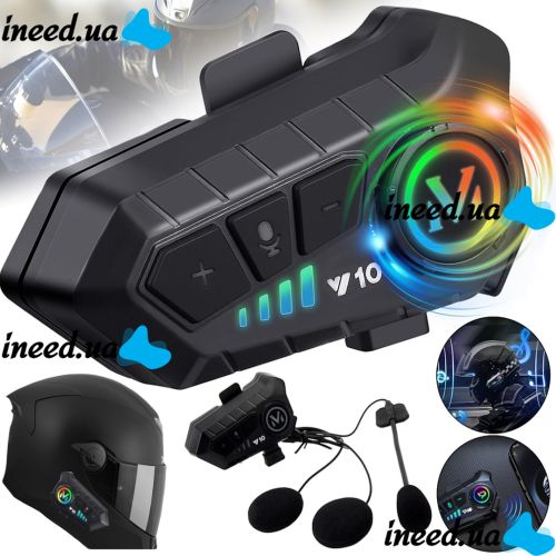 Беспроводная гарнитура на шлем Helmet Wireless Earphone Y10 с мягким микрофоном и шумоподавлением, мотогарнитура с сенсорным управлением и Bluetooth