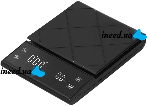 Кухонные сенсорные весы Coffee Scale EK6012 до 5 кг, аккумуляторные весы для взвешивания кофе с LED-дисплеем, таймером и плоской платформой 4058