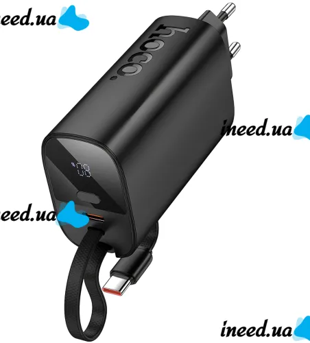 Сетевое зарядное устройство Hoco J148 PD20W Power Bank 5000 mAh портативный внешний аккумулятор Type-C повербанк с кабелем и адаптером для зарядки