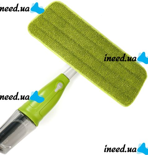 Швабра с распылителем и емкостью для воды Healthy Spray Mop 350 мл портативная швабра спрей с насадкой из микрофибры для уборки и мытья пола Зеленая