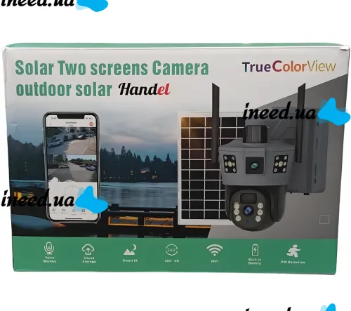 Уличная IP камера видеонаблюдения Solar Camera TD35 4G Wifi поворотная видеокамера с тремя линзами и удаленным доступом от солнечной панели TD35-4G