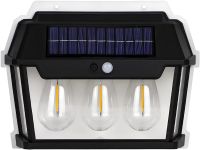 Уличный настенный светильник COBA Solar Wall Lamp HW 999-3W аккумуляторный подвесной фонарь на солнечной батарее с датчиком движения 3 лампы 3 режима