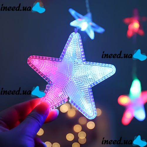 Внутрішня кольорова гірлянда штора Зорепад XMAS 3х1.8 м 120 LED діодів m новорічна Світлодіодна RGB завісу на вікно будинку 3мх1. 8м від мережі 220V