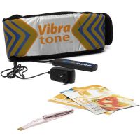 Массажный пояс для похудения Vibra Tone 12W электрический пояс-массажер для живота, боков и бёдер, антицеллюлитный вибромассажер с пультом управления