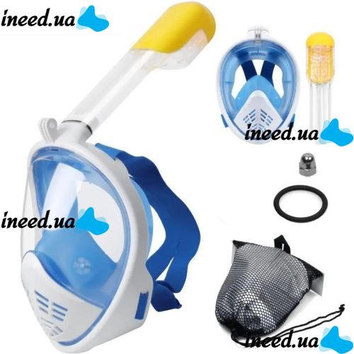 Полнолицевая маска L/XL для подводного плавания Free EasyBreath с креплением для камеры GoPro, панорамная маска для снорклинга, ныряния Easy Breath