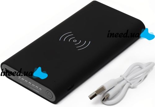 Беспроводное зарядное устройство Power Bank Qi Compatible 30000 mAh с быстрой зарядкой, портативный внешний аккумулятор USB повербанк для телефона