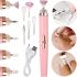 Manicure and Pedicure Cutter Flawless Salon Nails Wireless Nail Gel Polish Remover, Portable Machine with USB Nozzles Pink
