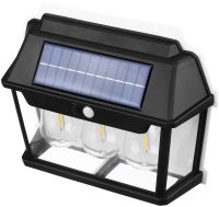 Уличный настенный светильник COBA Solar Wall Lamp HW 999-3W аккумуляторный подвесной фонарь на солнечной батарее с датчиком движения 3 лампы 3 режима