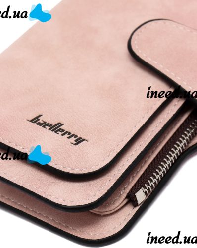 Женский замшевый кошелек Baellerry Forever N2345 Pink женское мини портмоне на 10 отделений для купюр и мелочи 19х10.5 см Розовое
