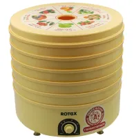 Электрическая сушилка ROTEX RD660-Y на 5 отсеков для сушки овощей и фруктов с терморегулятором 520W, Электросушилка дегидратор 20л для продуктов