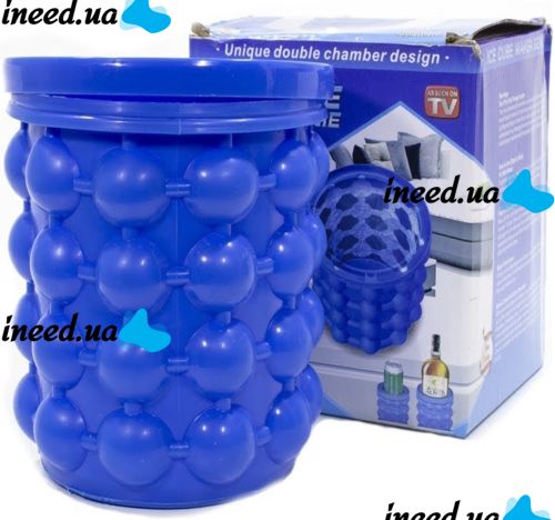 Силиконовое ведро для заморозки льда Ice Cube Maker Genie двухкамерная форма для изготовления хранения льда, охлаждения напитков в бутылках с крышкой