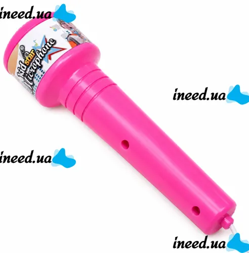 Детский микрофон Kid Star Microphone 5352A на регулируемой стойке с подсветкой, караоке со звуковыми эффектами и МР3 для детей от 3-х лет Розовое