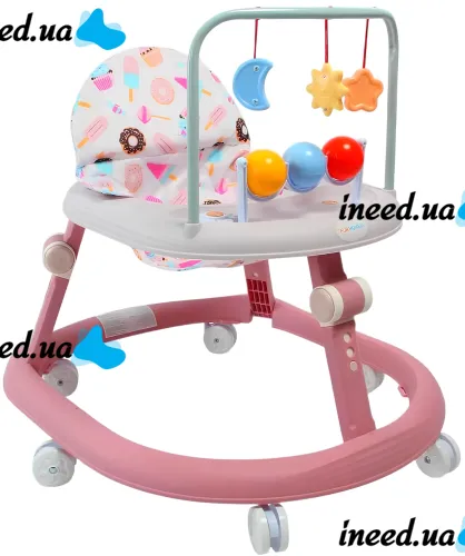 Детские игровые ходунки Fun Moment X-624 с музыкальной панелью, развивающие складные бегунки с погремушками на колесиках для малышей от 6 месяцев