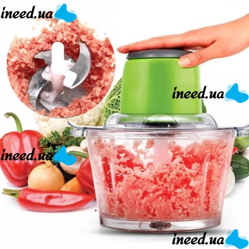 Electric Chopper with Two-tier Blade Leomax Zipper Green ZS-8986 300w 6 in 1 Universal Kitchen Blender Green Chopper Blender