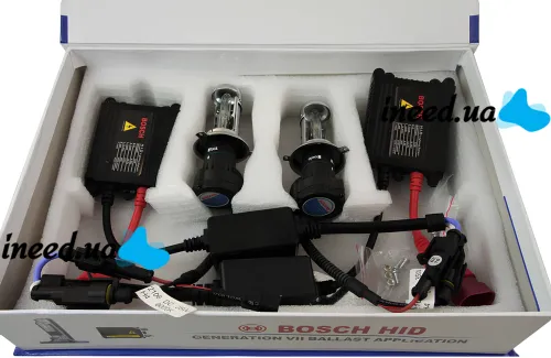 Комплект ксенона Bosch H3 HID 5000K 35W 12V с блоками розжига и лампами, набор ксеноновых ламп для фар в авто Белый