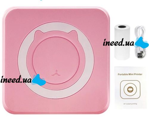 Беспроводной мини принтер Cat Mini Printer MAG-693 57mm с Bluetooth, Карманный детский термопринтер для печати без чернил для смартфона 1200mah