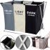 Складна корзина органайзер Laundry Basket B14 для сортування брудної білизни на 3 відсіки 120л, білизняний ящик для речей з 3 відділеннями у ванну