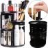 Поворотний органайзер для косметики Rotation Cosmetic Box 360 SX249, косметичний бокс підставка 7006 для зберігання кистей та інструментів Чорний