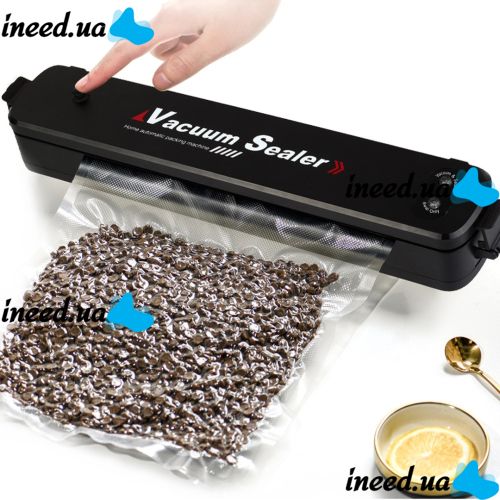Вакуумный упаковщик пакетов New Vacuum Sealer LP-11 автоматический вакууматор, аппарат вакуумайзер для упаковки и хранения еды, продуктов Черный