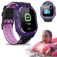 Наручные умные детские смарт часы Smart Watch X17 400 мА/ч с сим-картой, GPS, видеозвонком и фонариком водонепроницаемые для детей Фиолетовые