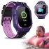 Наручные умные детские смарт часы Smart Watch X17 400 мА/ч с сим-картой, GPS, видеозвонком и фонариком водонепроницаемые для детей Фиолетовые