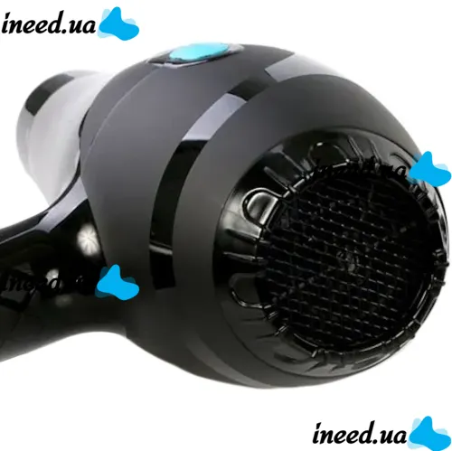 Профессиональный фен Mozer MZ-3100 6000W для сушки и укладки волос с 2 насадками, Электрический фен с холодным обдувом 2 скорости 3 режима Черный
