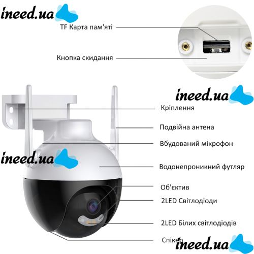 Уличная камера 360 видеонаблюдения 6 МП IP CAMERA Ap Ezviz QF300 поворотная WiFi видеокамера с ночной съемкой и датчиком движения 6 mp и блок питания