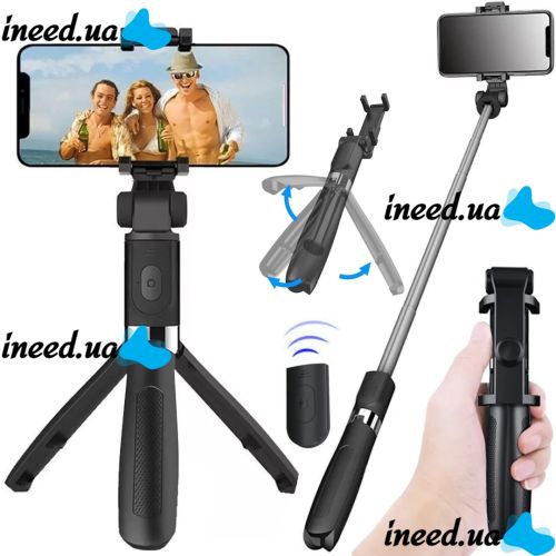 Селфи палка штатив Selfie Stick L01 70 см телескопический трипод для селфи, монопод тренога с держателем для телефона с пультом Bluetooth L-01
