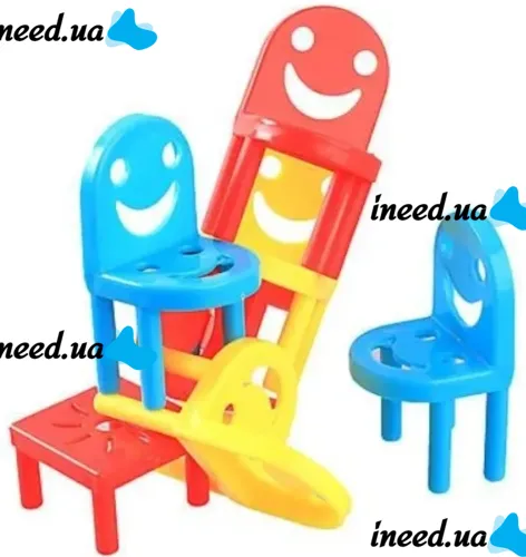 Настольная развивающая игра Chair Stacking Стулья балансиры 36 стульев, Игра башня дженга Балансирующие стулья для развития мелкой моторики от 6 лет