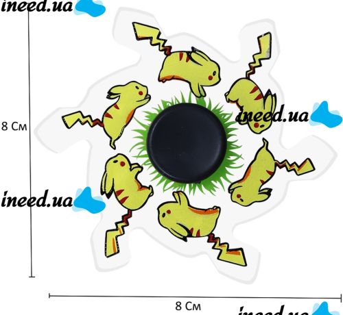 Детская игрушка антистресс спиннер бегущий Пикачу Run Animated Spinner 0057F с эффектом 3D анимации через камеру Покемон TL-24 для детей и взрослых