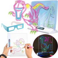 Magic Projection Drawing Board with 3D Effect 3d Magic Drawing Board, Children's Educational Glass Set with LED Backlight from 3 years old