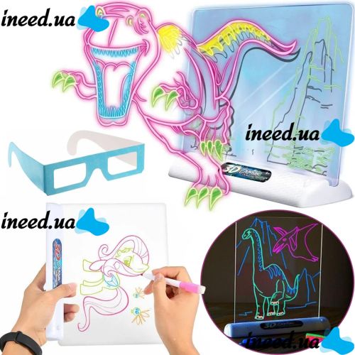 Magic Projection Drawing Board with 3D Effect 3d Magic Drawing Board, Children's Educational Glass Set with LED Backlight from 3 years old