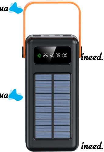 Портативное зарядное устройство Power Bank Voltronic YM635DX 30000mAh с солнечной панелью и фонариком Solar Внешний аккумулятор повербанк для зарядки